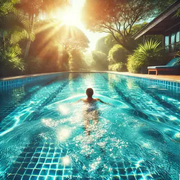 soñar con nadar en una piscina de agua limpia