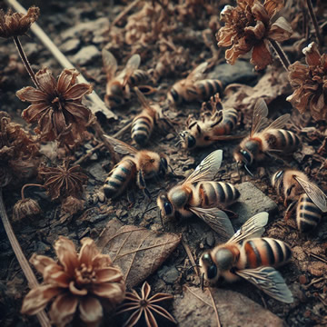 abejas muertas