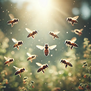 abejas volando