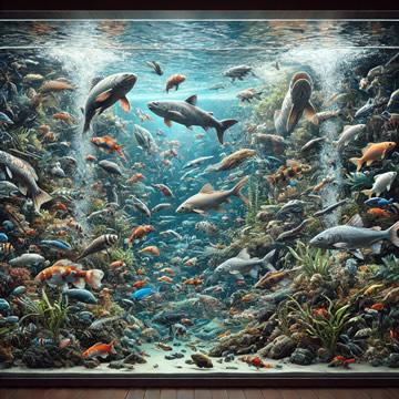 acuario lleno de peces