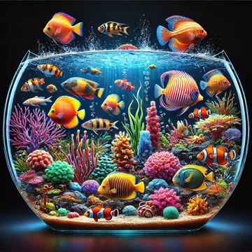 peces de colores en un acuario