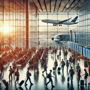 aeropuerto lleno de gente