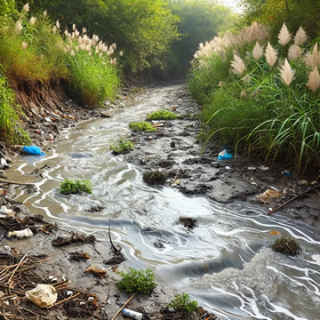 arroyo de agua sucia