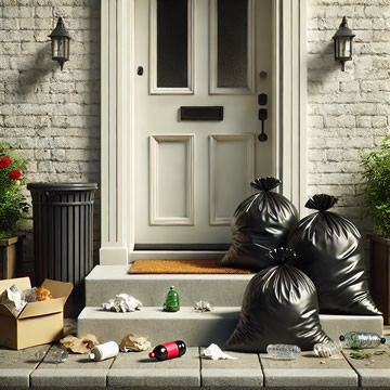 basura en la puerta de tu casa