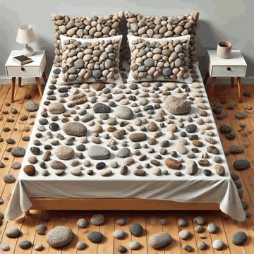 piedras en la cama