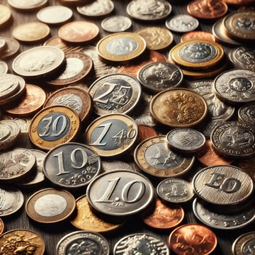 dinero en monedas