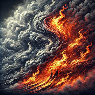 fuego y humo