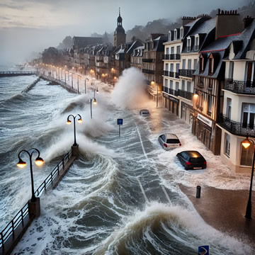 inundación de agua de mar