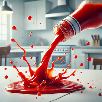 derramar ketchup