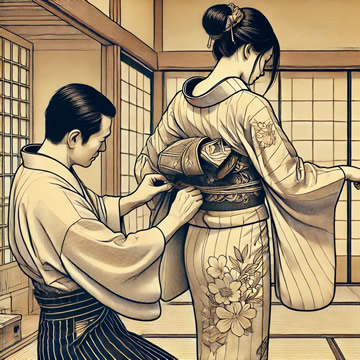 ponerse un kimono