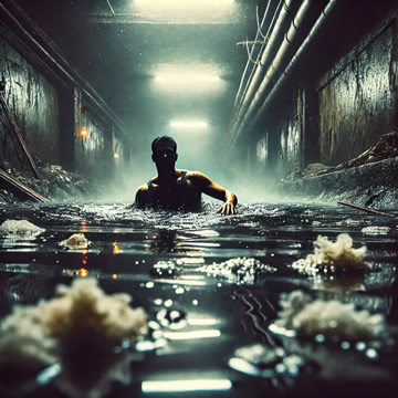 soñar con nadar en agua sucia