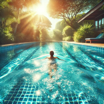 soñar con nadar en una piscina de agua limpia