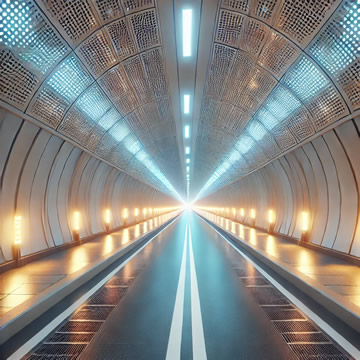 túnel iluminado