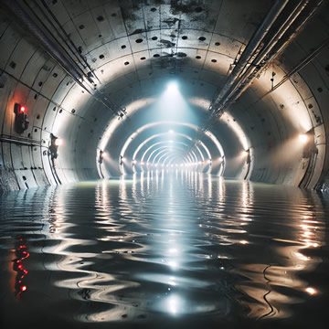 túnel lleno de agua